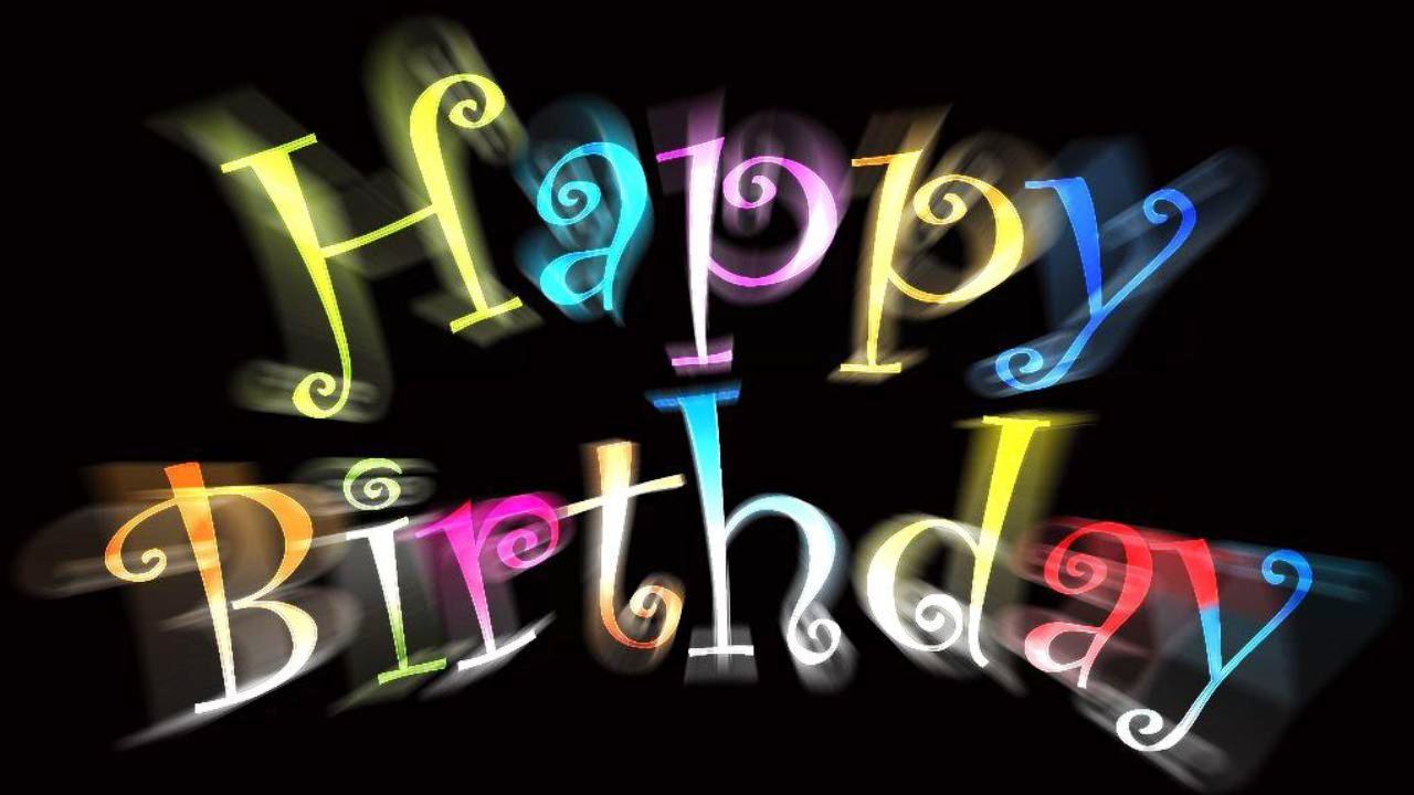 Happy Birthday Colorful Text Background - Wallbo.com