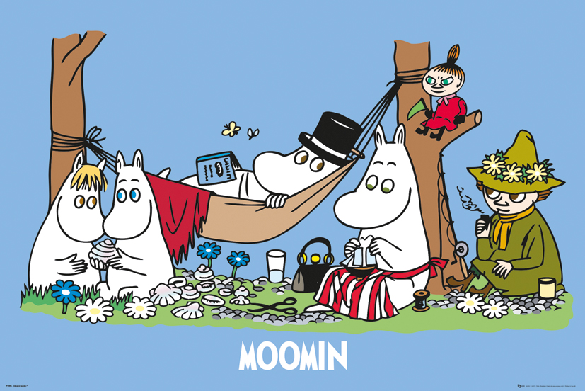 Moomins Picnic. Retro Childrens Cartoon TV Maxi Poster.