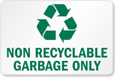 Amazon.com: Non Recyclable Garbage Only (With Recycle Symbol ...
