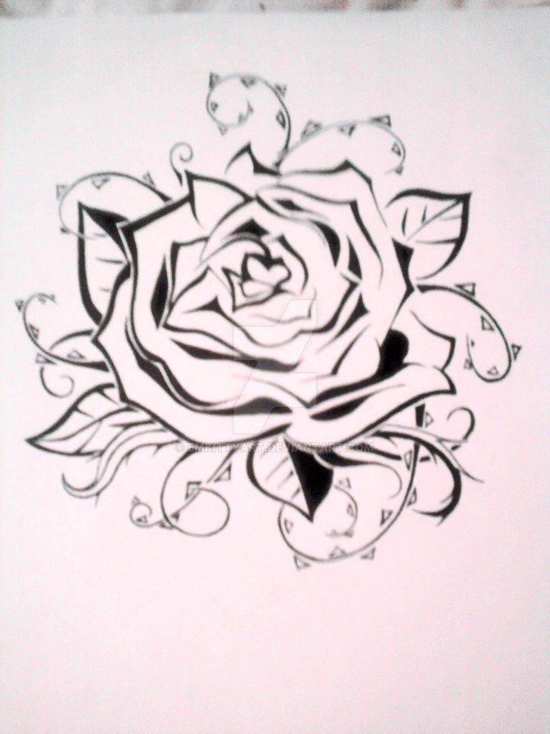 Rose Tattoo Stencil by EmKittyArt on DeviantArt
