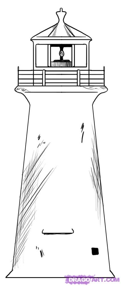 How to Draw a Lighthouse, Step by Step, Buildings, Landmarks ...
