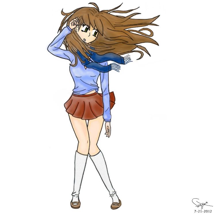 Girl with wind-blown hair by savanahbanana on deviantART