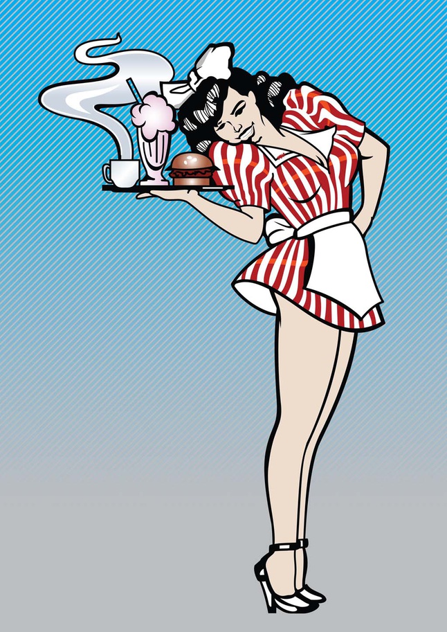 waitress vector free 