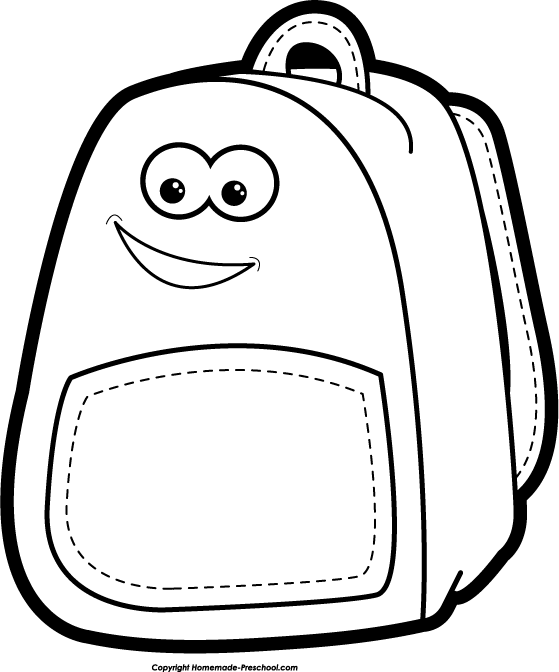 Kid With Backpack Clipart Black And White | Clipart Panda - Free ...