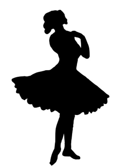 Vintage Clip Art - Pretty Ballerina Silhouette - The Graphics Fairy