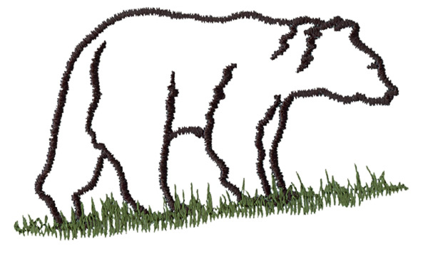 Grand Slam Designs Embroidery Design: Bear Outline 1.81 inches H x ...