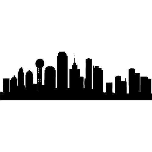 Dallas Skyline Silhouette Vinyl Wall Decal by wallstickz on Etsy