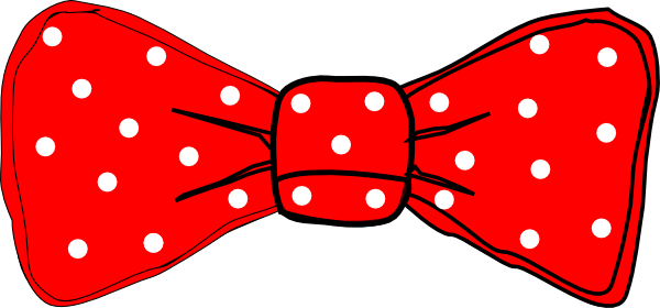 Bow Tie Red Polka Dot clip art - vector clip art online, royalty ...