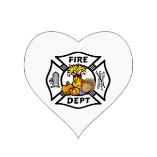 Heart Firefighter Logos Stickers