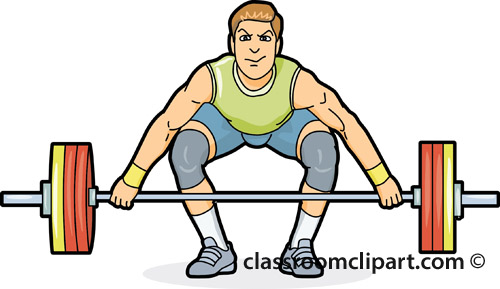 Weightlifting : man_lifting_weights_03A : Classroom Clipart