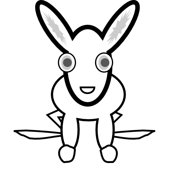 clipartist.net » Clip Art » white rabbit black white line tweet ...