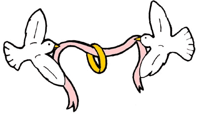 Two Doves with Ribbon and Ring