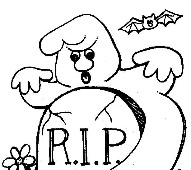 Scary Coloring Pages of Halloween Rest In Peace R.I.P. | Free ...