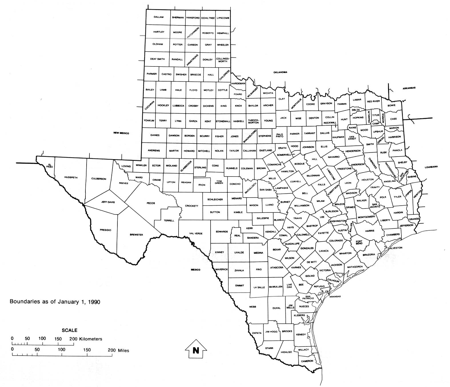 Texas Outline Maps and Map Links