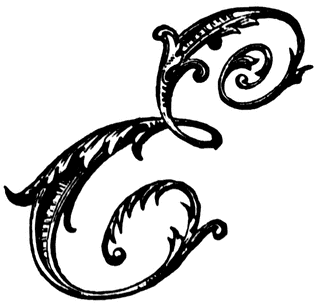 E, Ornamental script | ClipArt ETC