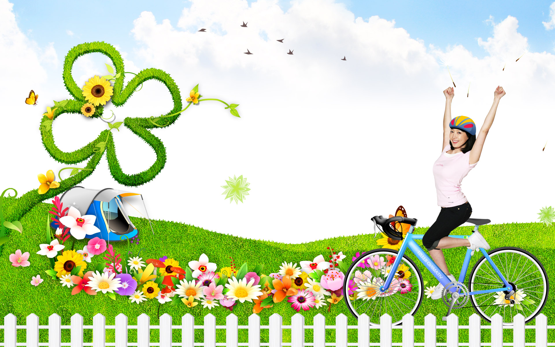 Beautiful picture with cartoon background Wallpapers - HD ...