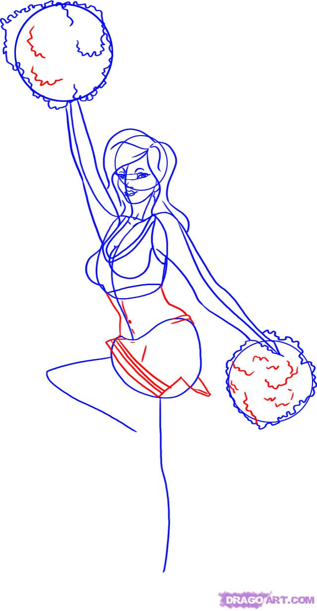 how-to-draw-a-cheerleader-step ...