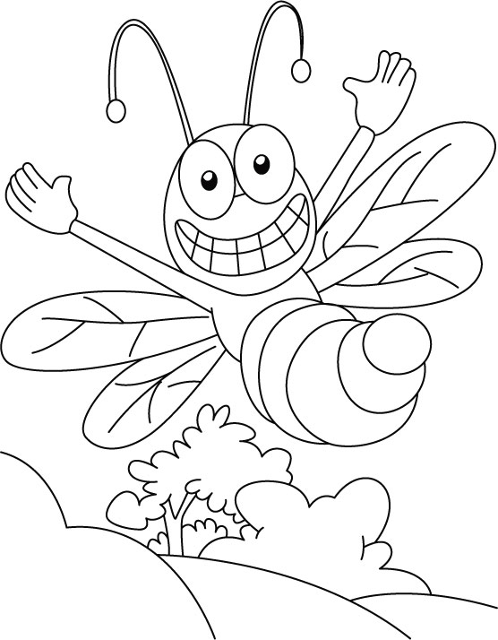 Honey Bee Coloring Page: Honey Bee Coloring Page Picture – warnai.net