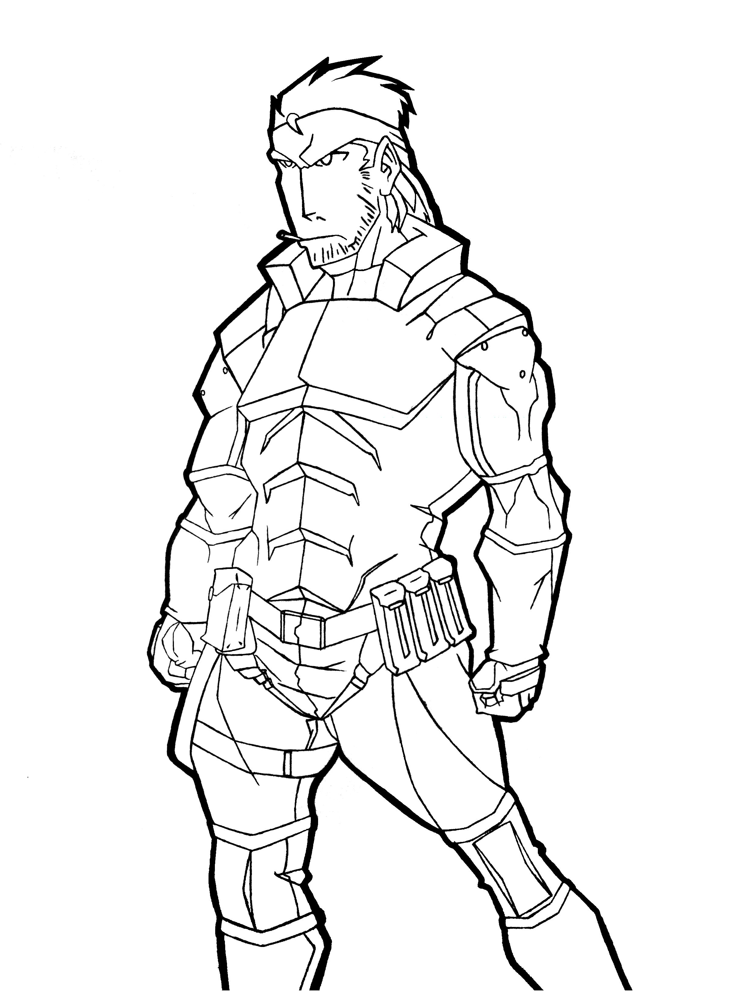 Solid Snake - LineArt by EckoSlime on DeviantArt