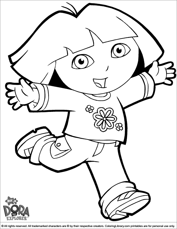 Dora The Explorer Coloring Page Back To Dora The Explorer Coloring ...
