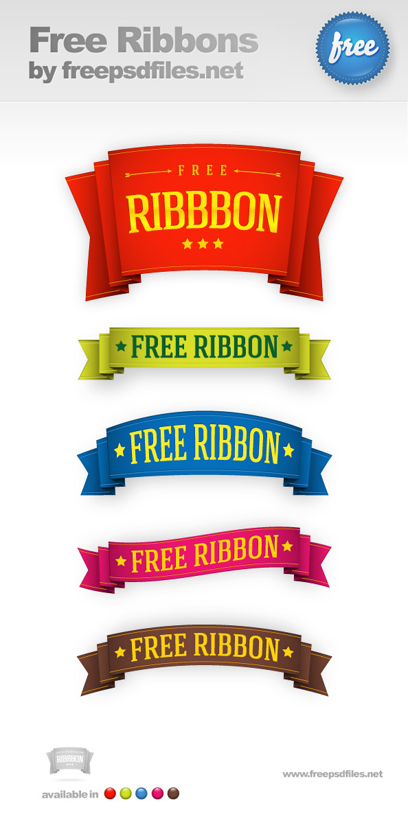 5 Free PSD Ribbon Templates - Free PSD Files