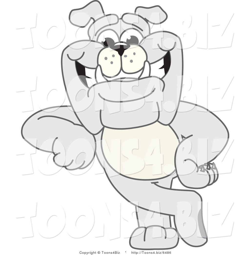 Vector Illustration of a Cartoon Bulldog Mascot Leaning by ...