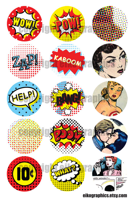 Comic Book Speech Bubble Pop Bottle Cap Graphics 1 by eikographics