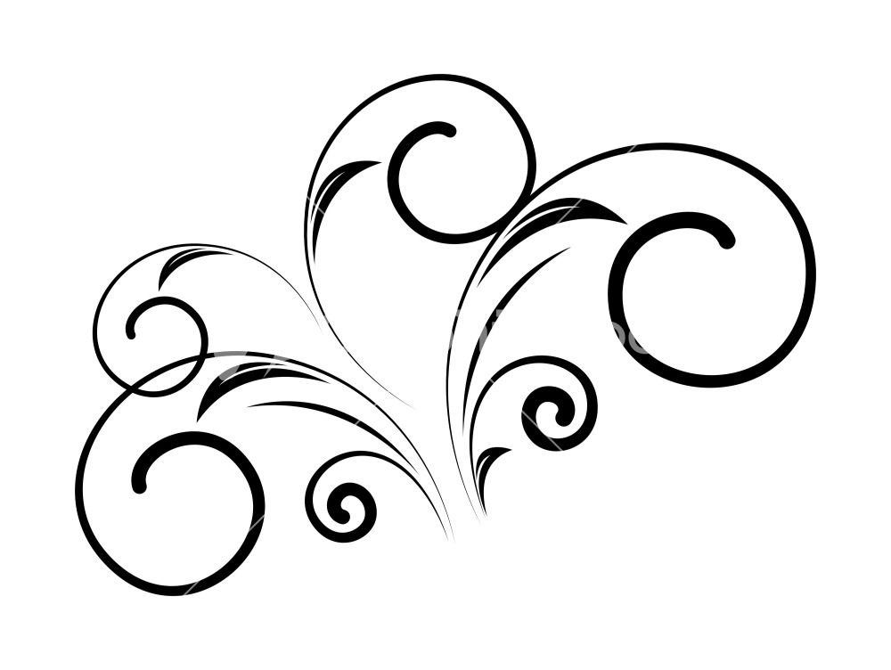 Decorative Swirl Floral Shape Vector Design Stock Image