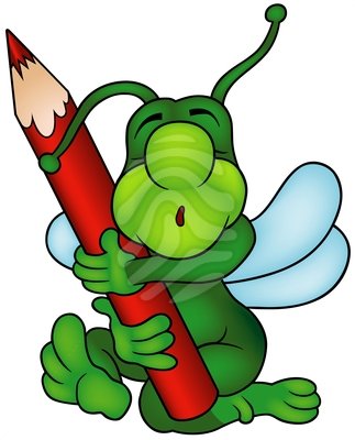 Bug and Pencil - clipart #