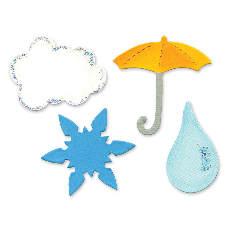 Sizzix.com - Sizzix Bigz Die - Cloud, Raindrop, Snowflake & Umbrella