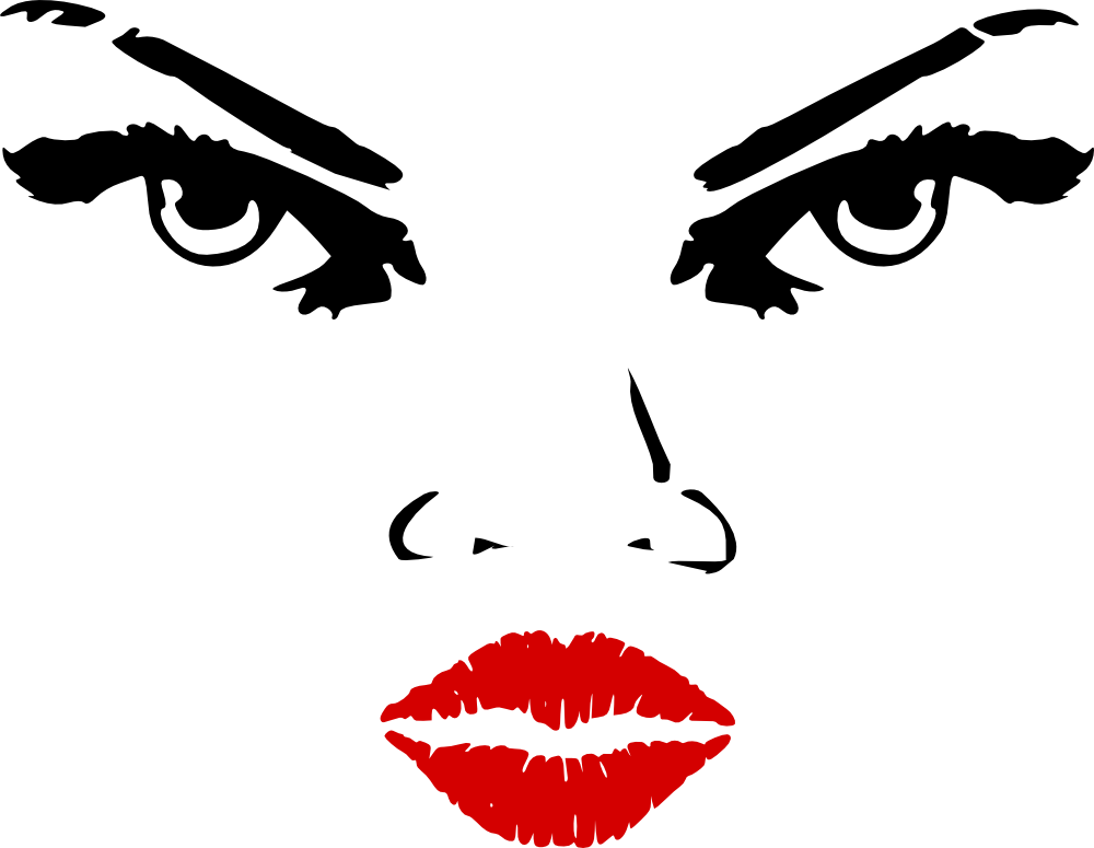 OnlineLabels Clip Art - Woman Eyes Nose Lips