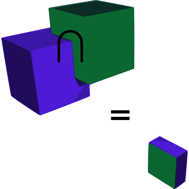 Clipart - Intersection of Two Cubes