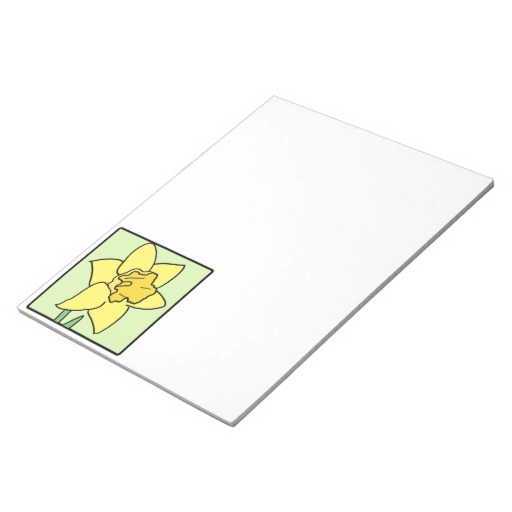 Cartoon Clip Art Daffodil Spring Garden Flower Memo Note Pad | Zazzle
