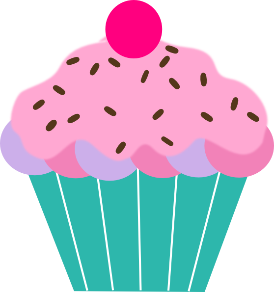 Pink Cupcake clip art - vector clip art online, royalty free ...