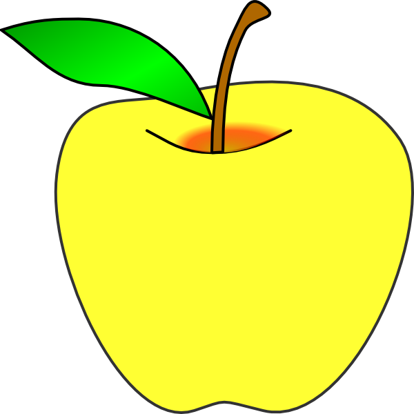 Yellow Apple clip art - vector clip art online, royalty free ...