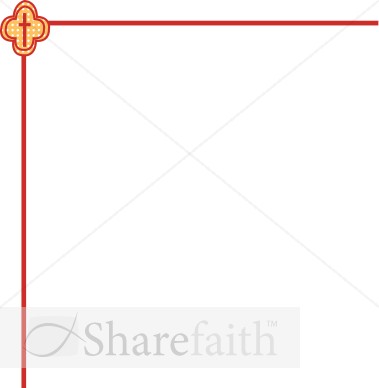 Patterned Cross Corner Border | Religious Borders