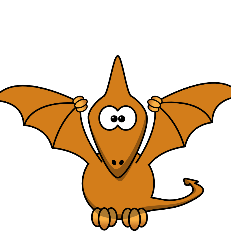 Clipart - Cartoon pterodactyl with upraised wings