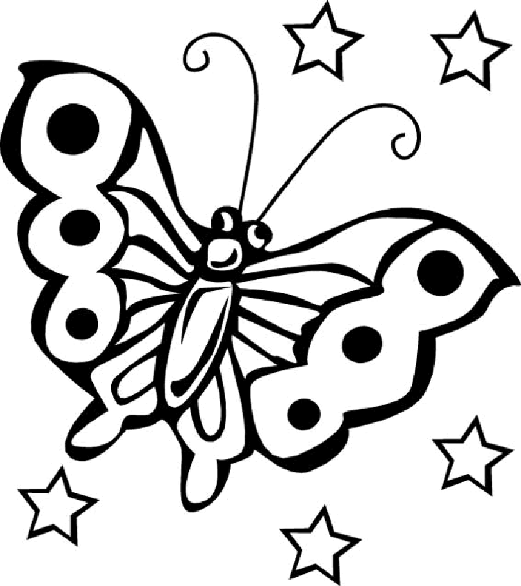 Free Colouring Pages For Kids Butterflies