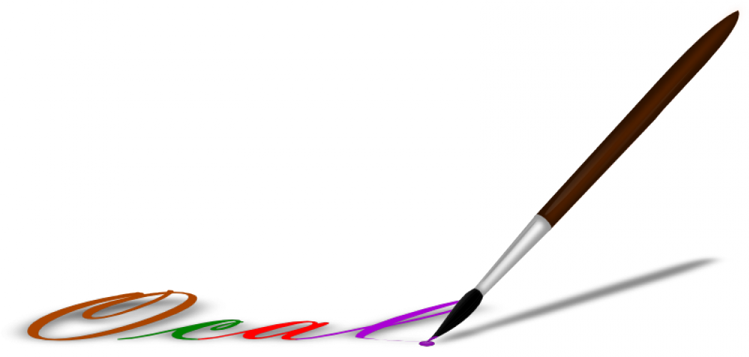Painting brush writing OCAL vector image | Public domain vectors