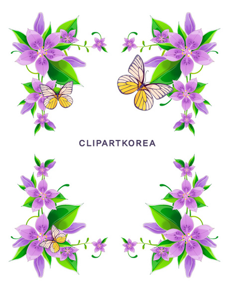 Purple flower text box | Pattern border