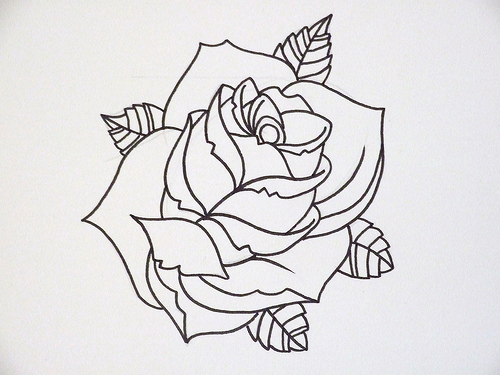 Rose Outline - Cliparts.co