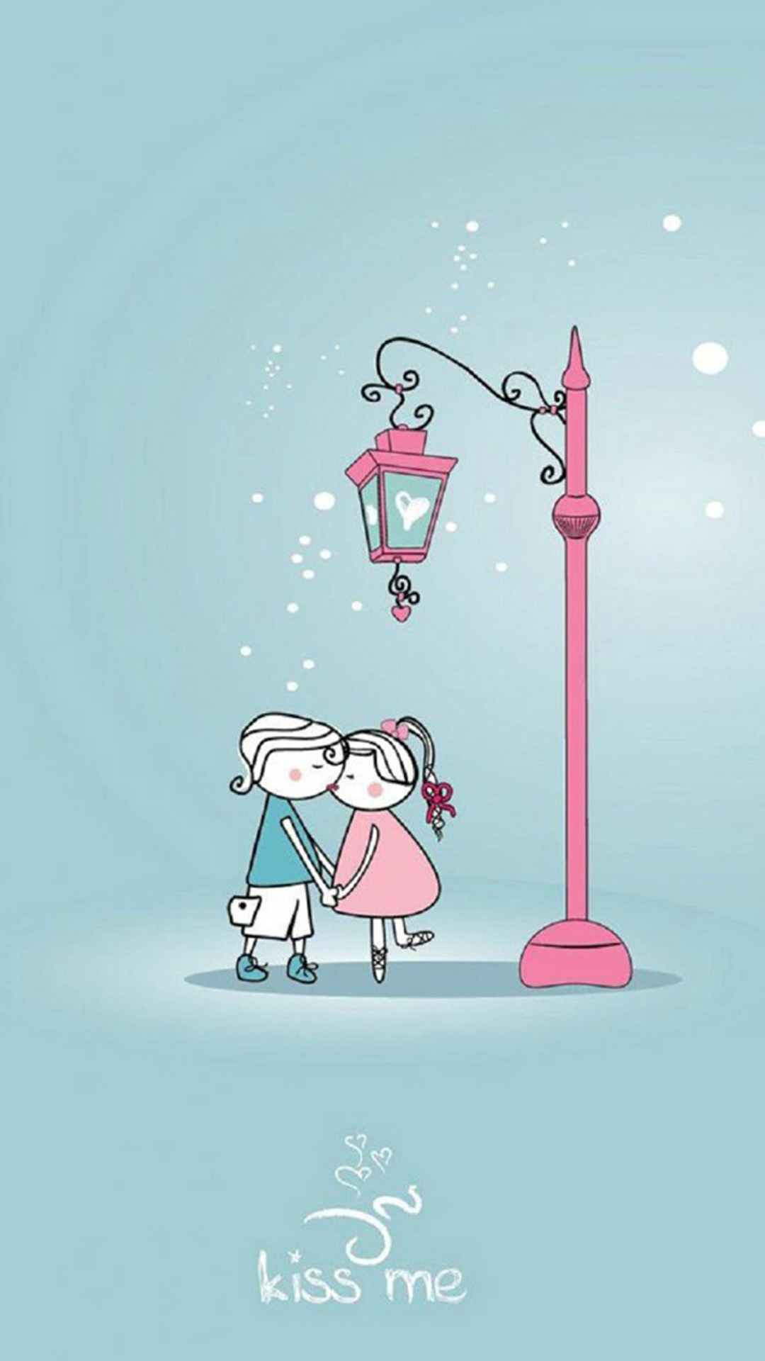 Cute Lover Couple Under Streetlight iPhone 6 Wallpaper Download ...