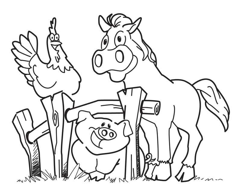 Colour In Farm Animals - AZ Coloring Pages