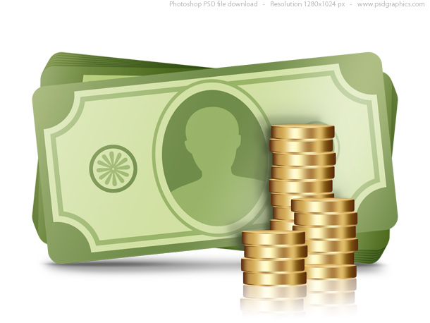 Money icon, PSD finance symbol, vector images - 365PSD.com