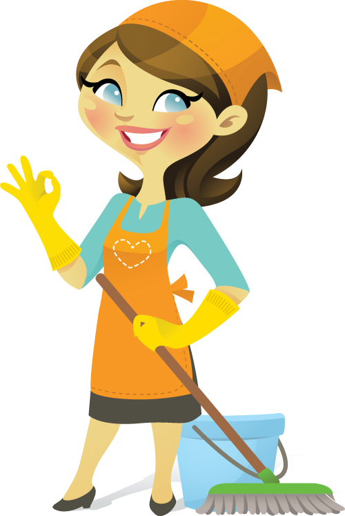 Funny Cleaning Lady Clipart