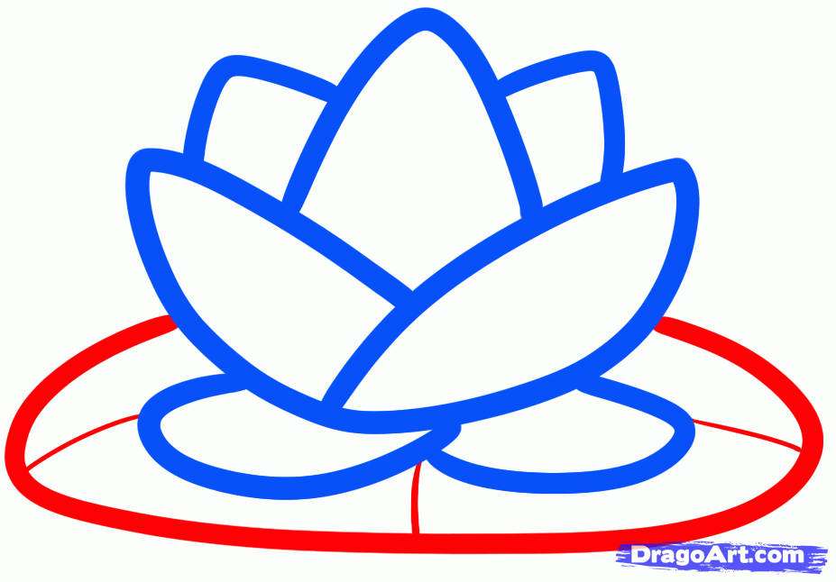 How to Draw a Lotus for Kids, Step by Step, Flowers For Kids, For ...