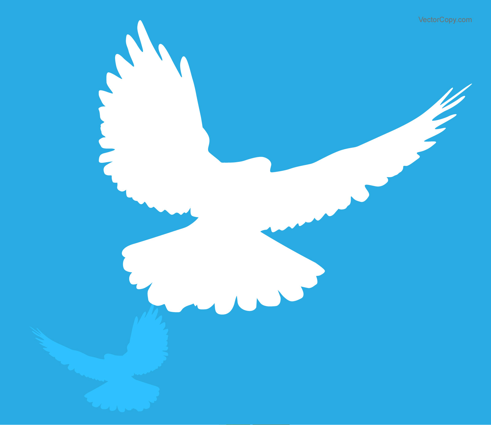 Dove Silhouette With Extended Wings Info 260 Kb Eps 8 White Icon ...