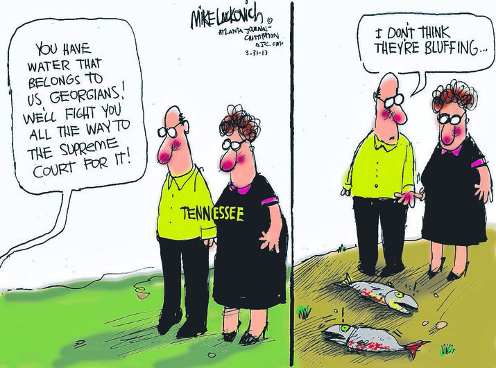 3/31 Luckovich cartoon: River dance | www.myajc.com