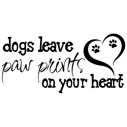 Dogs Leave Paw Prints on Your Heart Quote Vinyl Wall Decal Sticker ...