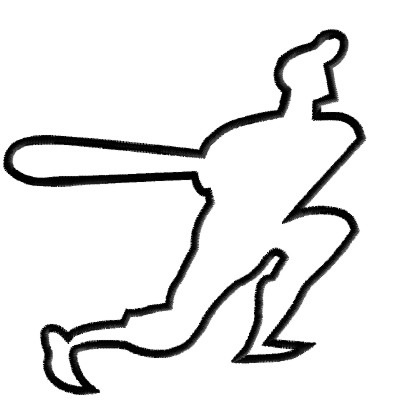 Sports Embroidery Design: Baseball Player Outline from King Graphics